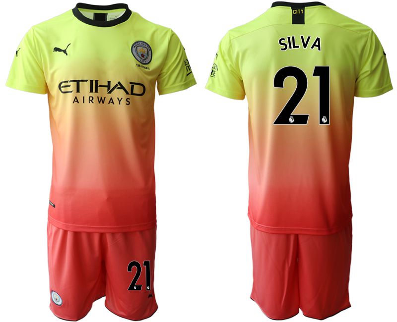 Men 2019-2020 club Manchester City away #21 yellow Soccer Jerseys->manchester city jersey->Soccer Club Jersey